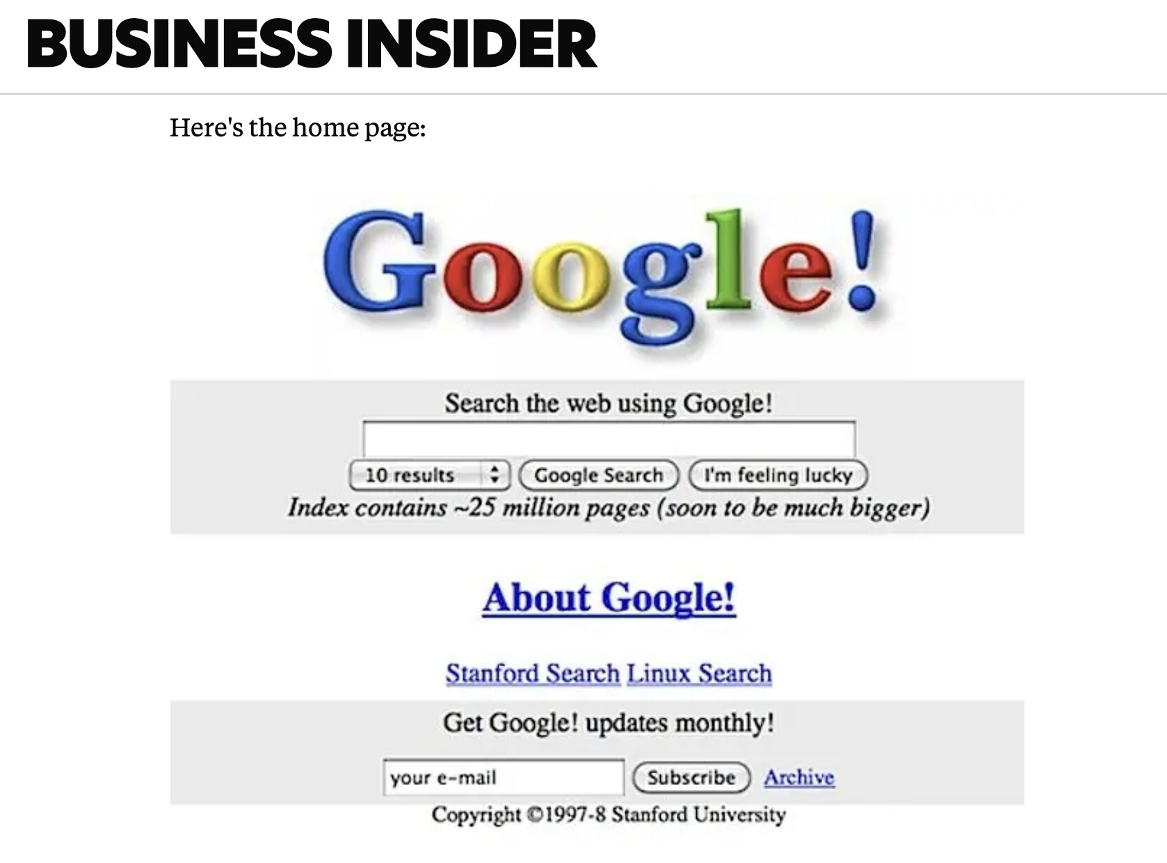 Evolution of Google Search